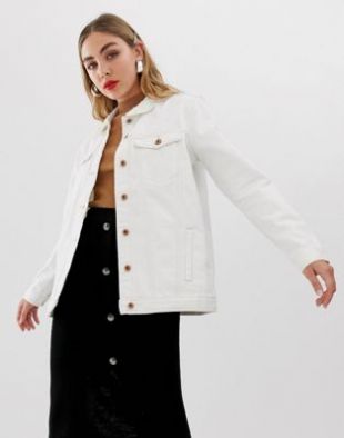 oversized denim jacket in white
