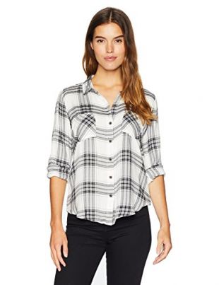 Lucky Brand - Lucky Brand Women's Boyfriend Plaid Shirt In White Multi, L