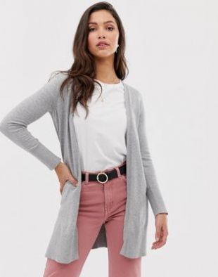 oasis - longline cardi in gray