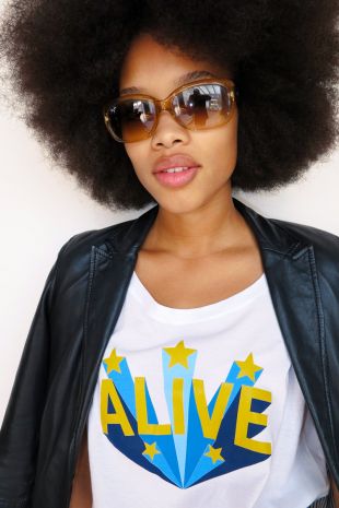 TEE SHIRT FEMME ALIVE BLANC