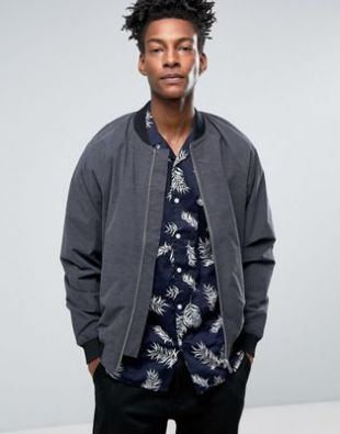 Minimum - Starego - Bomber ajusté imprimé - Gris foncé