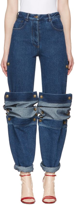 Y/Project - Y/Project Navy Cufflink Jeans