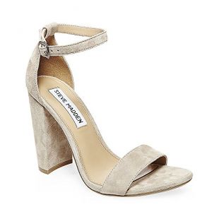 Steve Madden Carrson Ankle Strap Dress Sandals, Taupe Suede, 5 US
