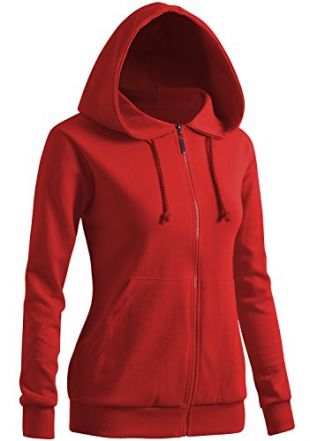 CLOVERY Women's Comfortable Fabric Long Sleeve Hoodie RED US XL + / Tag XXL