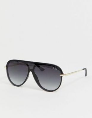 Quay Australia x J Lo Empire Lunettes de soleil aviateur Noir