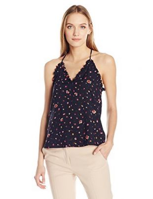 Rebecca Taylor Women's Sl Mia FLR Cami, Dark Navy, 8