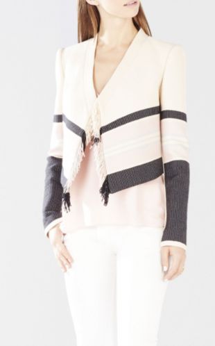 Walker Fringe-Front Woven Jacquard Jacket