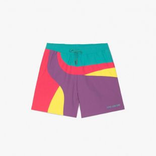 Aimé Leon Dore color blocked swim trunks purple