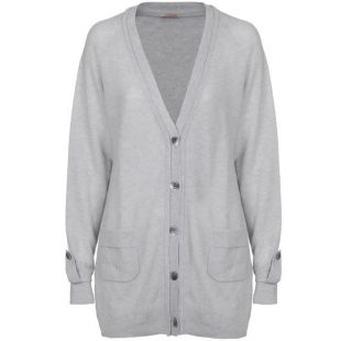 Hemisphere Cardigan Long Grey Cashmere cardigan