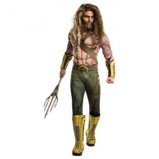 AQUAMAN DAWN OF JUSTICE MUSCLE DELUXE ADULT COSTUME Halloween Cosplay M1