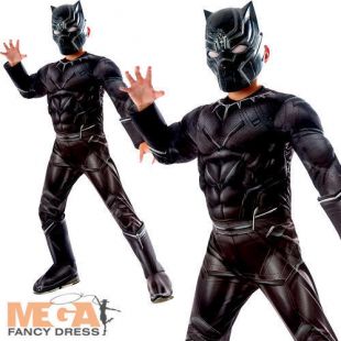 Deluxe black panther garçons super héros déguisement enfants enfant enfants costume