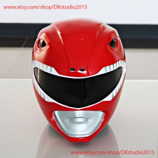 1:1 Scale Halloween Costume, Mighty Morphin Power Ranger Helmet Costume Mask, Power Ranger Cosplay Red Ranger PR02