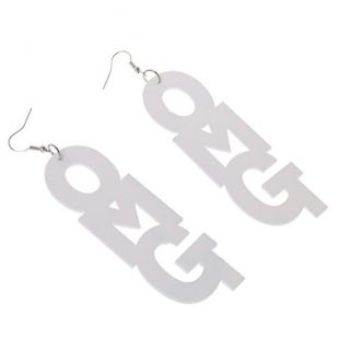 MagiDeal Acryliques Grandes OMG Mode Pendentif Boucle D'oreille Accessoire Blanc Cadeau