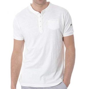 T-Shirt Manches Courtes Col Tunisien