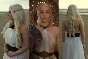 Daenerys Targaryen Yunkai White Dress Belt Game of Thrones Cosplay Khaleesi Costume
