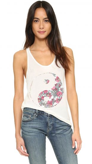 Spiritual Gangster Floral Yin Yang Tank