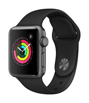 Apple Watch Sport Series 3 38mm Aluminiumbox Spacegrau Sportbracelet black