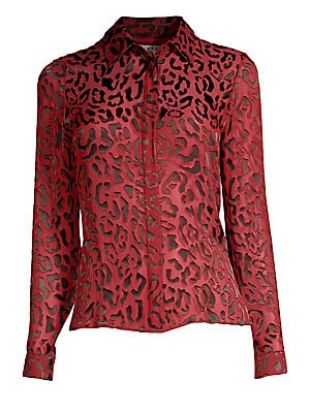 Willa Placket Leopard Print Blouse