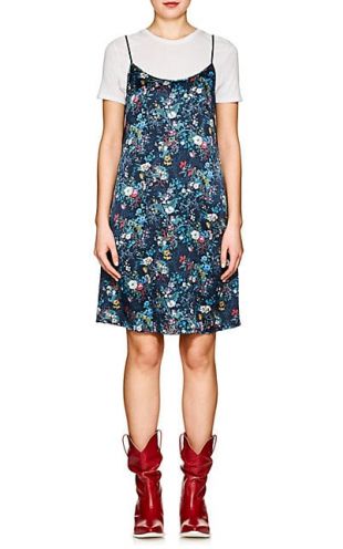 R13 Floral Silk Charmeuse Slipdress worn by Tia Clayton Alexis