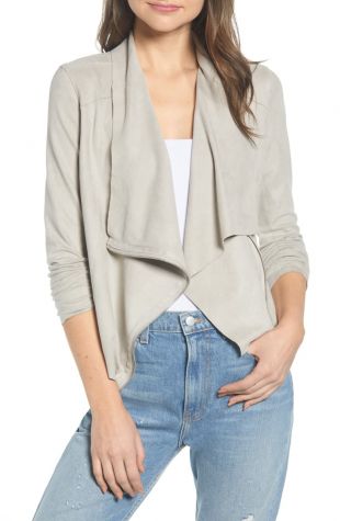 [BLANKNYC] - Drape Front Faux Suede Jacket in Instigator