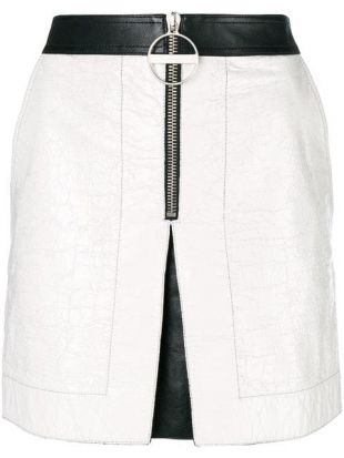 Front Zip Biker Mini Skirt
