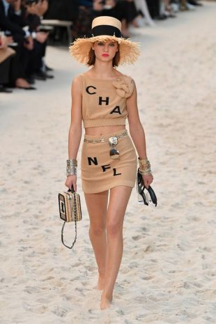 Chanel Spring 2019 Ensemble Crop Top + Skirt worn by Kylie Jenner
