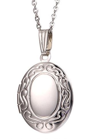Paialco Trend Pendentif pour fille Argent Médaillon ovale Pendentif Collier 45,7 cm en émail rose