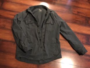 Men's Abercrombie & Fitch Shirt Jacket Stretch Garment Dye Military Navy M