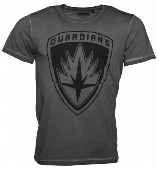 MEN'S VINTAGE WASHED CHARCOAL GUARDIANS OF THE GALAXY LOGO T-SHIRT