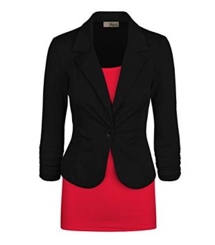Women's Casual Work Office Blazer Jacket JK1131X Turquoise 2X