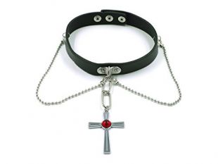GK-O Anime Rosario Vampire Moka Akashiya Cosplay Costume Cross Choker Charm Chain Bib Collar Necklace Jewelry : NOT A BOOK