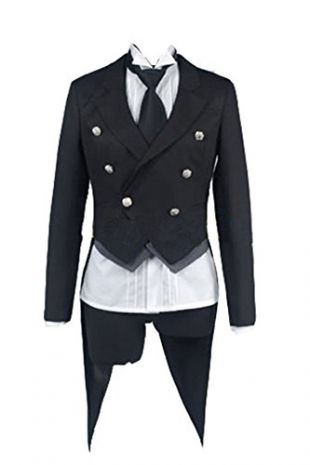 daiendi Black Butler Kuroshitsuji Sebastian Cosplay Costume Taille adulte EU, Noir, Femme - S