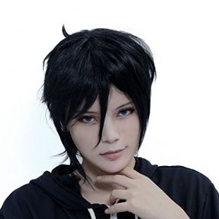Xcoser Sebastian Michaelis Perruque Black Butler Sebastian Cosplay Wig Anime Court Noir Accessoires Cheveux