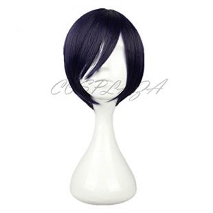 COSPLAZA Perruque courte bleue noire Anime Cosplay Wigs Noragami Yato Cheveux