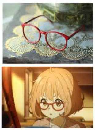 Monture rouge de Mirai (lunette) Kyoukai no Kanata