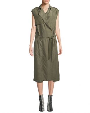 Bailee Sleeveless Trench Midi Dress