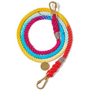 Found My Animal Rainbow Ombre Cotton Rope Dog Leash, Adjustable Large