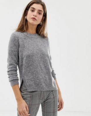 River Island - River Island long sleeve sweater in dark gray