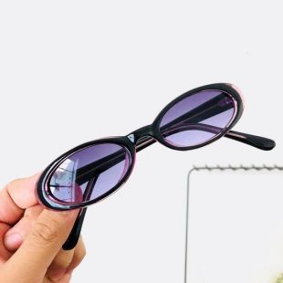 Vintage double couleur transparent ovale des années 90 fait Dead Stock Rare lunettes de soleil avec lentille violet