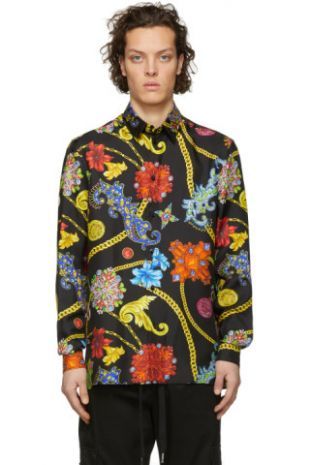 Versace   Multicolor Floral Silk Shirt