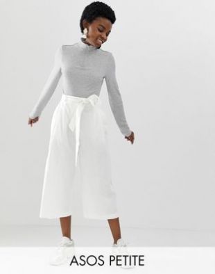 Asos Petite Linen Tie Waist Culotte