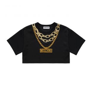 H&M x Moschino crop top avec application
