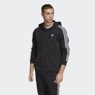 Sweat shirt à capuche 3 Stripes en noir adidas