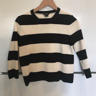 Theory - Harmona Striped Knit Cropped Sweater