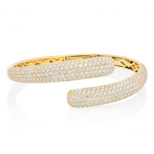 Nicole Rose Pave Diamond Cuff Bangle Bracelet