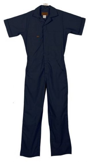 Five Rock Poplin Short Sleeve Unlined Coverall Regular Fit in Navy SM