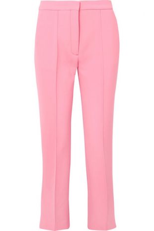 Cropped Woven Slim Leg Pants