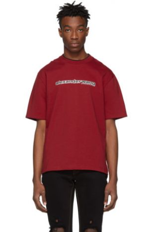 Alexander Wang - Alexander Wang T shirt rouge Printed Double