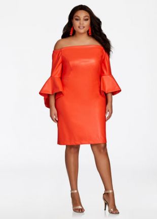 Orange Bell Sleeve Dress