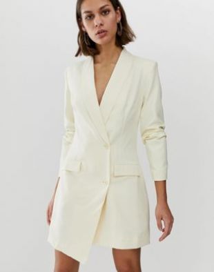 UNIQUE21 - Unique21 tux blazer dress with buttons in white